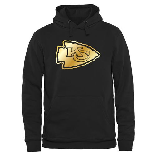 Men's Kansas City Chiefs Pro Line Black Gold Collection Pullover Hoodie - Click Image to Close